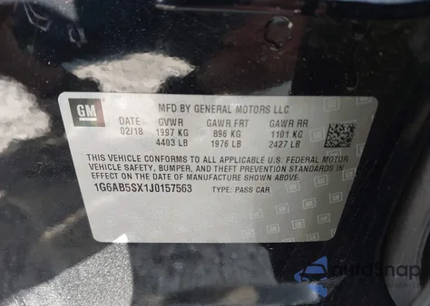 2018 Cadillac Ats Luxury z USA, uszkodzony, nr VIN 1G6AB5SX1J0157563